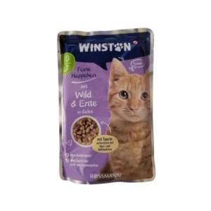 پوچ گربه وینستون طعم گوشت شكار و اردک در ژله