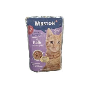 پوچ گربه وینستون با طعم گوشت گوساله در ژله هویج