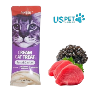 بستنی گربه لینسن یو اس پت طعم تن ماهی و خاویار ۵۵ گرمی