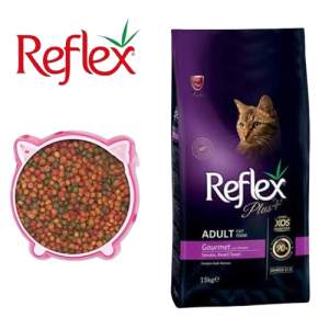 غذا خشک گربه رفلکس پلاس گورمت طعم مرغ 15 کیلویی