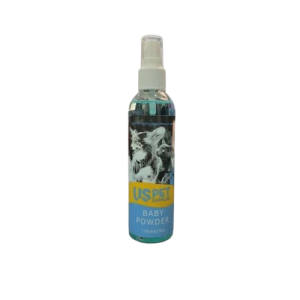 عطر مخصوص سگ و گربه یو اس پت با رایحه پودر بچه